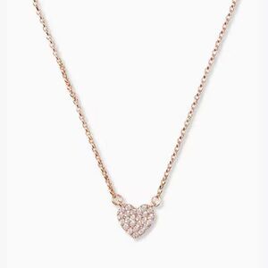 Yours Truly Pave Heart Mini Pendant Necklace rose gold